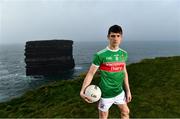 24 November 2020; Conor Loftus of Mayo poses for a portrait at Downpatrick Head in Ballycastle, Mayo, during the GAA Football All Ireland Senior Championship Series National Launch. Photo by Brendan Moran/Sportsfile