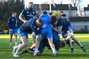 25 November 2020; Ciarán Frawley, left, and Alex Soroka during Leinster Rugby squad training at UCD in Dublin. Photo by Ramsey Cardy/Sportsfile