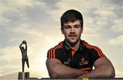 26 November 2020; Cavan footballer Thomas Galligan with his PwC GAA/GPA Footballer of the Month for November award at his home club Lacken Celtic in Lacken, Cavan. Photo by Ramsey Cardy/Sportsfile