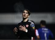 25 November 2020; Stephen Mallon of Derry City reacts to a missed shot at goal during the Extra.ie FAI Cup Quarter-Final match between Sligo Rovers and Derry City at The Showgrounds in Sligo. Photo by Harry Murphy/Sportsfile