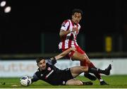 25 November 2020; Will Seymour of Sligo Rovers in action against Joe Thomson of Derry City during the Extra.ie FAI Cup Quarter-Final match between Sligo Rovers and Derry City at The Showgrounds in Sligo. Photo by Harry Murphy/Sportsfile