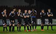 25 November 2020; Derry City players react during the Extra.ie FAI Cup Quarter-Final match between Sligo Rovers and Derry City at The Showgrounds in Sligo. Photo by Harry Murphy/Sportsfile