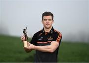 26 November 2020; Clare hurler Tony Kelly is pictured with the PwC GAA / GPA Player of the Month in Hurling for November award at Ballyea GAA Club in Ennis, Co. Clare. Photo by Harry Murphy/Sportsfile
