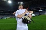 22 November 2020; Kildare players Brian Byrne, behind, and John Doran celebrate after the Christy Ring Cup Final match between Down and Kildare at Croke Park in Dublin. Photo by Piaras Ó Mídheach/Sportsfile