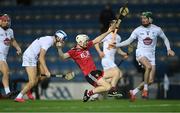 22 November 2020; Phelim Savage of Down in action against Cian Shanahan, left, and Niall Ó Muineacháin of Kildare during the Christy Ring Cup Final match between Down and Kildare at Croke Park in Dublin. Photo by Piaras Ó Mídheach/Sportsfile