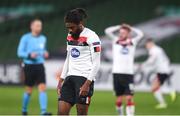 26 November 2020; Nathan Oduwa of Dundalk reacts following the UEFA Europa League Group B match between Dundalk and SK Rapid Wien at Aviva Stadium in Dublin. Photo by Ben McShane/Sportsfile