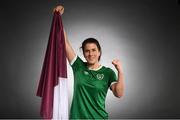27 November 2020; Republic of Ireland's Niamh Fahey, from Galway, poses during a Republic of Ireland Women portrait session at the Castleknock Hotel in Dublin. Photo by Stephen McCarthy/Sportsfile