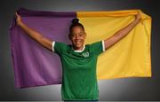 27 November 2020; Republic of Ireland's Rianna Jarrett, from Wexford, poses during a Republic of Ireland Women portrait session at the Castleknock Hotel in Dublin. Photo by Stephen McCarthy/Sportsfile