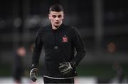 26 November 2020; Jimmy Corcoran of Dundalk ahead of the UEFA Europa League Group B match between Dundalk and SK Rapid Wien at Aviva Stadium in Dublin. Photo by Ben McShane/Sportsfile