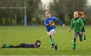 28 November 2020; Alice Debeer, left, and Niamh Brophy during a Leinster Rugby Girls Give it a try session at Naas RFC in Naas, Kildare. Photo by Ramsey Cardy/Sportsfile