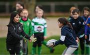 28 November 2020; Orla O'Malley, left, and Cara Madigan during a Leinster Rugby Girls Give it a try session at Naas RFC in Naas, Kildare.     Photo by Ramsey Cardy/Sportsfile