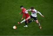 26 November 2020; Sean Gannon of Dundalk in action against Yusuf Demir of SK Rapid Wien during the UEFA Europa League Group B match between Dundalk and SK Rapid Wien at Aviva Stadium in Dublin. Photo by Stephen McCarthy/Sportsfile