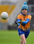 28 November 2020; Gráinne Nolan of Clare warms up prior to the TG4 All-Ireland Intermediate Ladies Football Championship Semi-Final match between Clare and Meath at MW Hire O'Moore Park in Portlaoise, Laois. Photo by Brendan Moran/Sportsfile