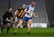 28 November 2020; Calum Lyons of Waterford in action against TJ Reid of Kilkenny during the GAA Hurling All-Ireland Senior Championship Semi-Final match between Kilkenny and Waterford at Croke Park in Dublin. Photo by Ray McManus/Sportsfile