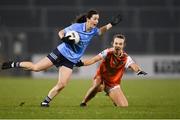 28 November 2020; Lyndsey Davey of Dublin in action against Catherine Marley of Armagh during the TG4 All-Ireland Senior Ladies Football Championship Semi-Final match between Armagh and Dublin at Kingspan Breffni in Cavan. Photo by Piaras Ó Mídheach/Sportsfile