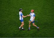 28 November 2020; Iarlaith Daly, left, and Darragh Lyons of Waterford celebrate after the GAA Hurling All-Ireland Senior Championship Semi-Final match between Kilkenny and Waterford at Croke Park in Dublin. Photo by Daire Brennan/Sportsfile