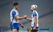 28 November 2020; Jack Fagan, left, and Dessie Hutchinson of Waterford embrace following the GAA Hurling All-Ireland Senior Championship Semi-Final match between Kilkenny and Waterford at Croke Park in Dublin. Photo by Harry Murphy/Sportsfile