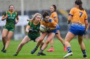 28 November 2020; Caoimhe Harvey of Clare in action against Stacey Grimes of Meath during the TG4 All-Ireland Intermediate Ladies Football Championship Semi-Final match between Clare and Meath at MW Hire O'Moore Park in Portlaoise, Laois. Photo by Brendan Moran/Sportsfile