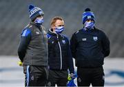 28 November 2020; Waterford manager Liam Cahill, right, with selector Stephen Frampton, left, and physiotherapist Paddy Julian during the GAA Hurling All-Ireland Senior Championship Semi-Final match between Kilkenny and Waterford at Croke Park in Dublin. Photo by Ramsey Cardy/Sportsfile