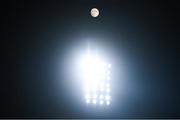 28 November 2020; The moon is seen above the Croke Park floodlights during the GAA Hurling All-Ireland Senior Championship Semi-Final match between Kilkenny and Waterford at Croke Park in Dublin. Photo by Stephen McCarthy/Sportsfile