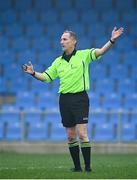 29 November 2020; Referee John Devlin during the TG4 All-Ireland Intermediate Ladies Football Championship Semi-Final match between Roscommon and Westmeath at Glennon Brothers Pearse Park in Longford. Photo by Sam Barnes/Sportsfile