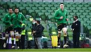 29 November 2020; Ireland captain James Ryan leads out his side prior to the Autumn Nations Cup match between Ireland and Georgia at the Aviva Stadium in Dublin. Photo by David Fitzgerald/Sportsfile