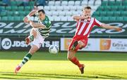 29 November 2020; Aaron McEneff of Shamrock Rovers shoots to score his side's first goal during the Extra.ie FAI Cup Semi-Final match between Shamrock Rovers and Sligo Rovers at Tallaght Stadium in Dublin. Photo by Stephen McCarthy/Sportsfile