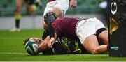 29 November 2020; Billy Burns of Ireland scores his side's first try during the Autumn Nations Cup match between Ireland and Georgia at the Aviva Stadium in Dublin. Photo by David Fitzgerald/Sportsfile