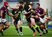 29 November 2020; Stuart McCloskey of Ireland is tackled by Akaki Tabutsadze, left, and Soso Matiashvili of Georgia during the Autumn Nations Cup match between Ireland and Georgia at the Aviva Stadium in Dublin. Photo by David Fitzgerald/Sportsfile