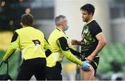 29 November 2020; Conor Murray of Ireland receives treatment during the Autumn Nations Cup match between Ireland and Georgia at the Aviva Stadium in Dublin. Photo by David Fitzgerald/Sportsfile