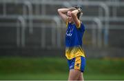 29 November 2020; Laura Fleming of Roscommon dejected following her sides defeat in the TG4 All-Ireland Intermediate Ladies Football Championship Semi-Final match between Roscommon and Westmeath at Glennon Brothers Pearse Park in Longford. Photo by Sam Barnes/Sportsfile