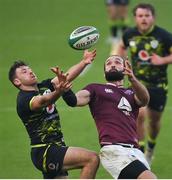 29 November 2020; Hugo Keenan of Ireland in action against Tamaz Mchedlidze of Georgia during the Autumn Nations Cup match between Ireland and Georgia at the Aviva Stadium in Dublin. Photo by Ramsey Cardy/Sportsfile