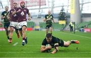 29 November 2020; Stuart McCloskey of Ireland scores a try which is subsequently disallowed during the Autumn Nations Cup match between Ireland and Georgia at the Aviva Stadium in Dublin. Photo by David Fitzgerald/Sportsfile