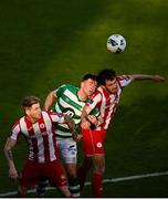29 November 2020; Ronan Finn of Shamrock Rovers in action against Jesse Devers, left, and Lewis Banks of Sligo Rovers during the Extra.ie FAI Cup Semi-Final match between Shamrock Rovers and Sligo Rovers at Tallaght Stadium in Dublin. Photo by Harry Murphy/Sportsfile