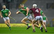 29 November 2020; William O’Donoghue of Limerick is tackled by Shane Cooney of Galway during the GAA Hurling All-Ireland Senior Championship Semi-Final match between Limerick and Galway at Croke Park in Dublin. Photo by Eóin Noonan/Sportsfile