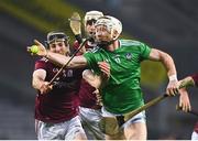 29 November 2020; Cian Lynch of Limerick in action against Padraic Mannion of Galway during the GAA Hurling All-Ireland Senior Championship Semi-Final match between Limerick and Galway at Croke Park in Dublin. Photo by Eóin Noonan/Sportsfile