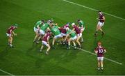 29 November 2020; Players from both sides fight for the ball during the GAA Hurling All-Ireland Senior Championship Semi-Final match between Limerick and Galway at Croke Park in Dublin. Photo by Daire Brennan/Sportsfile