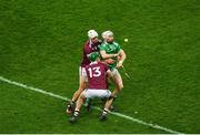 29 November 2020; Cian Lynch of Limerick in action against Aidan Harte, left, and Brian Concannon of Galway during the GAA Hurling All-Ireland Senior Championship Semi-Final match between Limerick and Galway at Croke Park in Dublin. Photo by Daire Brennan/Sportsfile