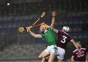 29 November 2020; Seamus Flanagan of Limerick in action against Daithí Burke of Galway during the GAA Hurling All-Ireland Senior Championship Semi-Final match between Limerick and Galway at Croke Park in Dublin. Photo by Ray McManus/Sportsfile