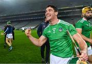 29 November 2020; Seán Finn of Limerick celebrates after the GAA Hurling All-Ireland Senior Championship Semi-Final match between Limerick and Galway at Croke Park in Dublin. Photo by Piaras Ó Mídheach/Sportsfile