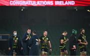 29 November 2020; Ireland players following the Autumn Nations Cup match between Ireland and Georgia at the Aviva Stadium in Dublin. Photo by Ramsey Cardy/Sportsfile