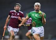 29 November 2020; Pat Ryan of Limerick in action against Padraic Mannion of Galway during the GAA Hurling All-Ireland Senior Championship Semi-Final match between Limerick and Galway at Croke Park in Dublin. Photo by Ray McManus/Sportsfile