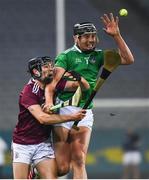 29 November 2020; Gearóid Hegarty of Limerick in action against Seán Loftus of Galway during the GAA Hurling All-Ireland Senior Championship Semi-Final match between Limerick and Galway at Croke Park in Dublin. Photo by Ray McManus/Sportsfile