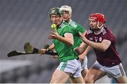 29 November 2020; William O’Donoghue of Limerick in action against Joe Canning of Galway during the GAA Hurling All-Ireland Senior Championship Semi-Final match between Limerick and Galway at Croke Park in Dublin. Photo by Brendan Moran/Sportsfile