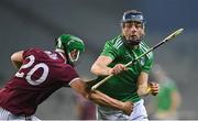 29 November 2020; David Reidy of Limerick in action against Adrian Tuohey of Galway during the GAA Hurling All-Ireland Senior Championship Semi-Final match between Limerick and Galway at Croke Park in Dublin. Photo by Piaras Ó Mídheach/Sportsfile
