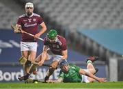 29 November 2020; David Reidy of Limerick in action against Adrian Tuohey of Galway during the GAA Hurling All-Ireland Senior Championship Semi-Final match between Limerick and Galway at Croke Park in Dublin. Photo by Piaras Ó Mídheach/Sportsfile