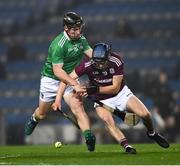29 November 2020; Peter Casey of Limerick in action against Seán Loftus of Galway during the GAA Hurling All-Ireland Senior Championship Semi-Final match between Limerick and Galway at Croke Park in Dublin. Photo by Ray McManus/Sportsfile