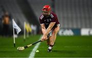 29 November 2020; Joe Canning of Galway scores a point, from a sideline cut in the 33rd minute, during the GAA Hurling All-Ireland Senior Championship Semi-Final match between Limerick and Galway at Croke Park in Dublin. Photo by Ray McManus/Sportsfile