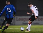 29 November 2020; Patrick McEleney of Dundalk shoots to score his fifth goal during the Extra.ie FAI Cup Semi-Final match between Athlone Town and Dundalk at the Athlone Town Stadium in Athlone, Westmeath. Photo by Harry Murphy/Sportsfile