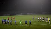 29 November 2020; Athlone Town and Dundalk players observe a minutes silence prior to the Extra.ie FAI Cup Semi-Final match between Athlone Town and Dundalk at the Athlone Town Stadium in Athlone, Westmeath. Photo by Harry Murphy/Sportsfile